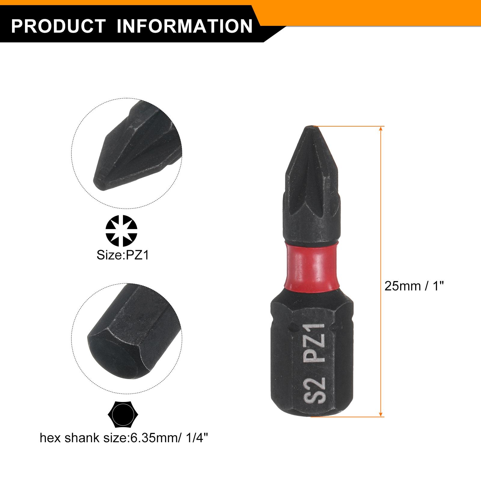 

2/4/8pcs PZ1/PZ2/PZ3 Screwdriver Bit 1/4 Hex Shank 25mm/1 Magnetic Phillips Slotted Hex Bits Industrial Electric Drill Bits 2pcs