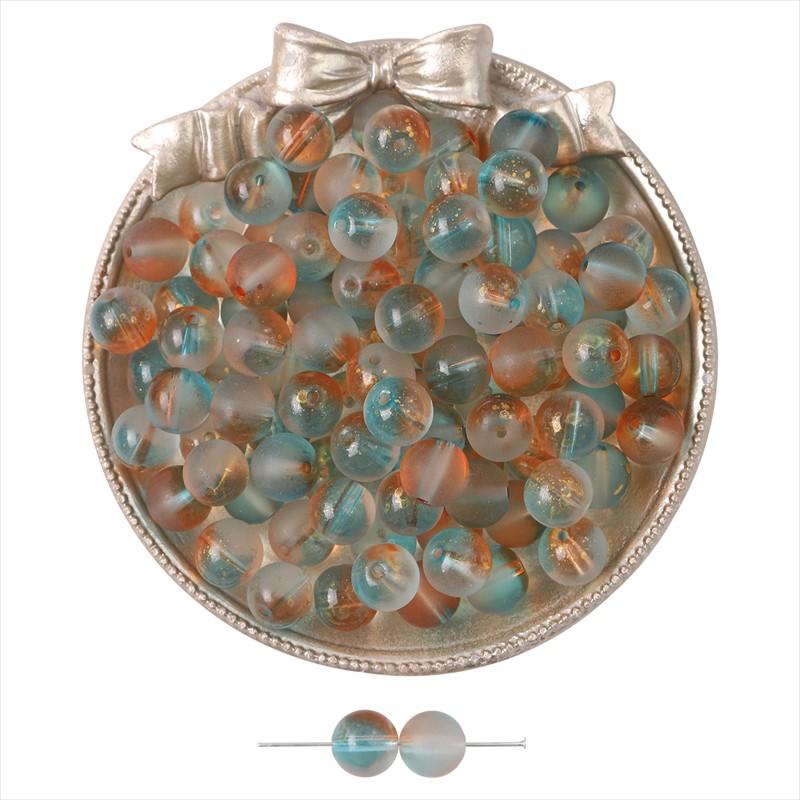 Gold Foil Effect Glass Crystal Beads 8mm Round Spacers for DIY Jewelry 50 Pcs Multi-Colors