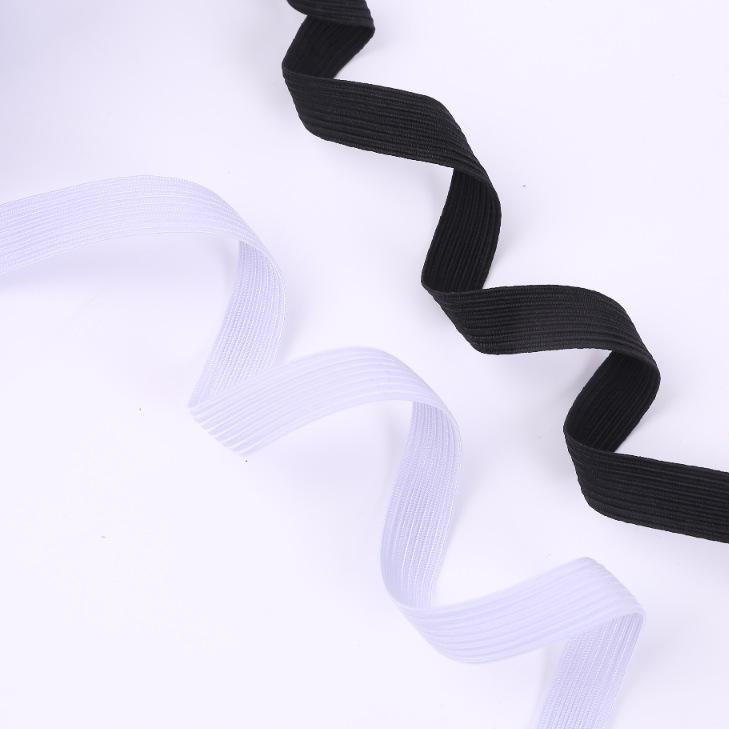 Horse Belt White & Black Elastic Rubber Bands, 1cm & 6mm, for Home Textiles & Clothing Accessories