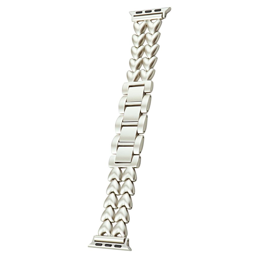 For Apple Watch 10 46mm/Ultra 2/Ultra 49mm/9 8 7 45mm/SE (2023) SE (2022) SE 6 5 4 44mm/3 2 1 42mm Stainless Steel Heart Watch Band