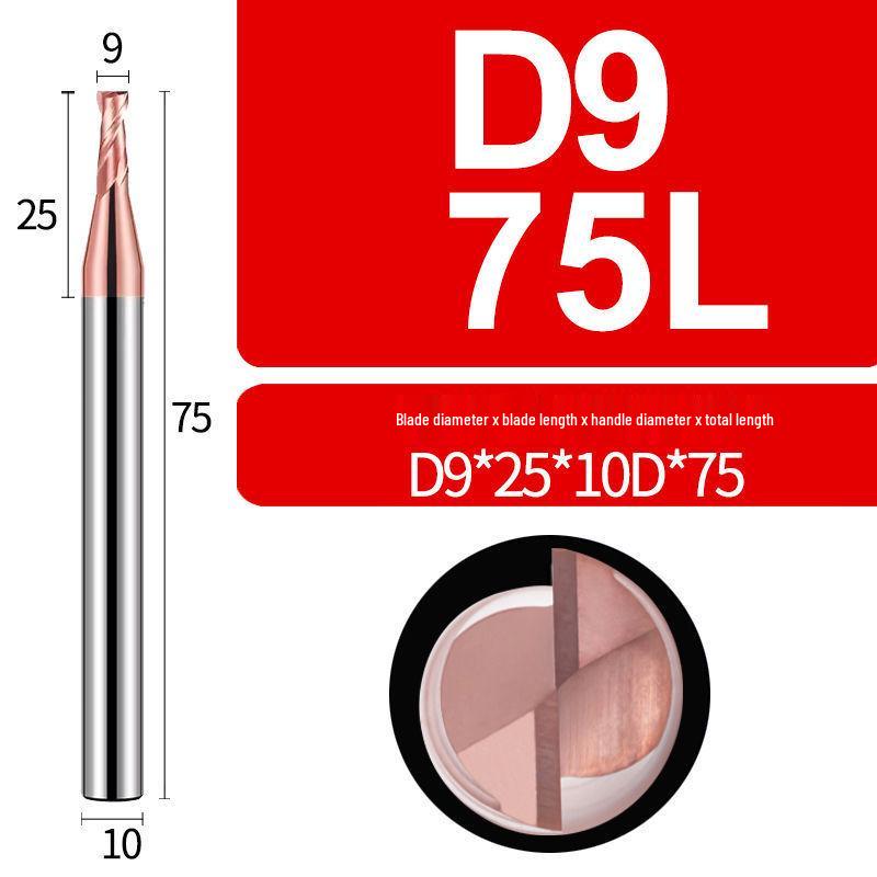Tungsten Steel 2-Flute Carbide End Mill, 55° Keyway CNC Flat Bottom Cutter