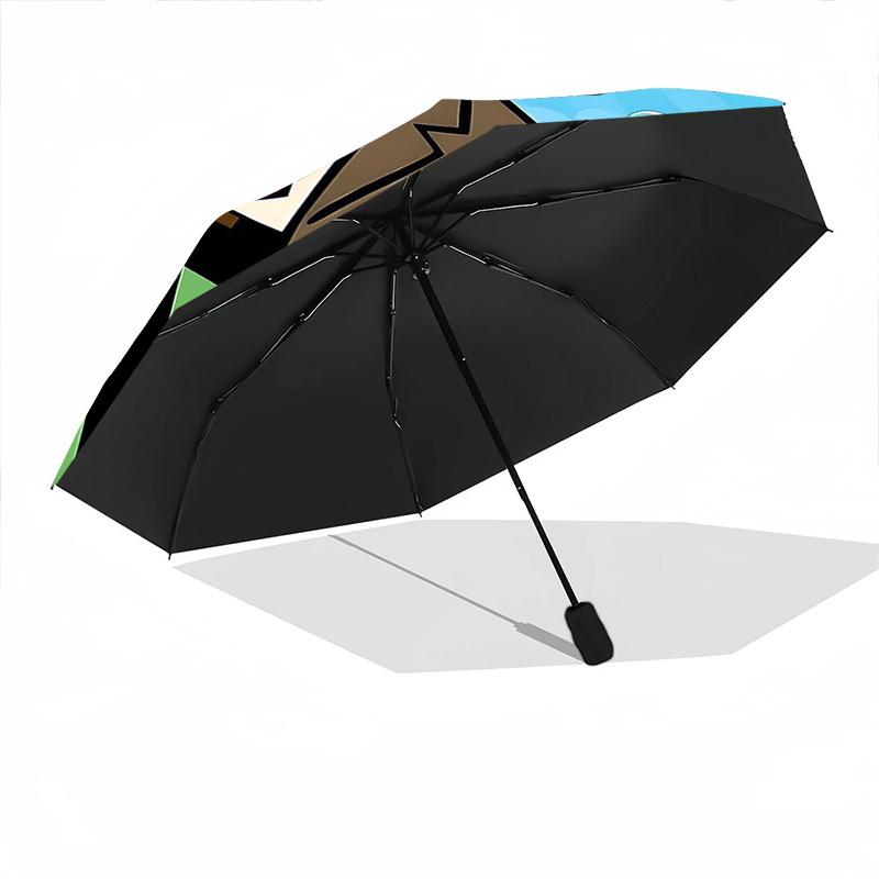 1 szt. Pan. Fasola, Miś Automatyczne Otwieranie/Zamykanie, 8-Żebrowy Wytrzymały Stelaż Kompaktowy Parasol Podróżny dla Mężczyzn i Kobiet S1222037