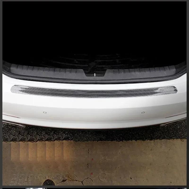 3D Nano Carbon Fiber Car Sticker Paste Door Sill Protector Bumper Tape Car Rear Trunk DIY Paste Protector Strip Waterproof Film