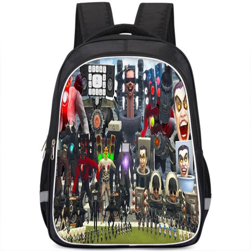 Skibiditoilet Titan Cameraman TV Man Anime Dessin Animé Sac à Dos