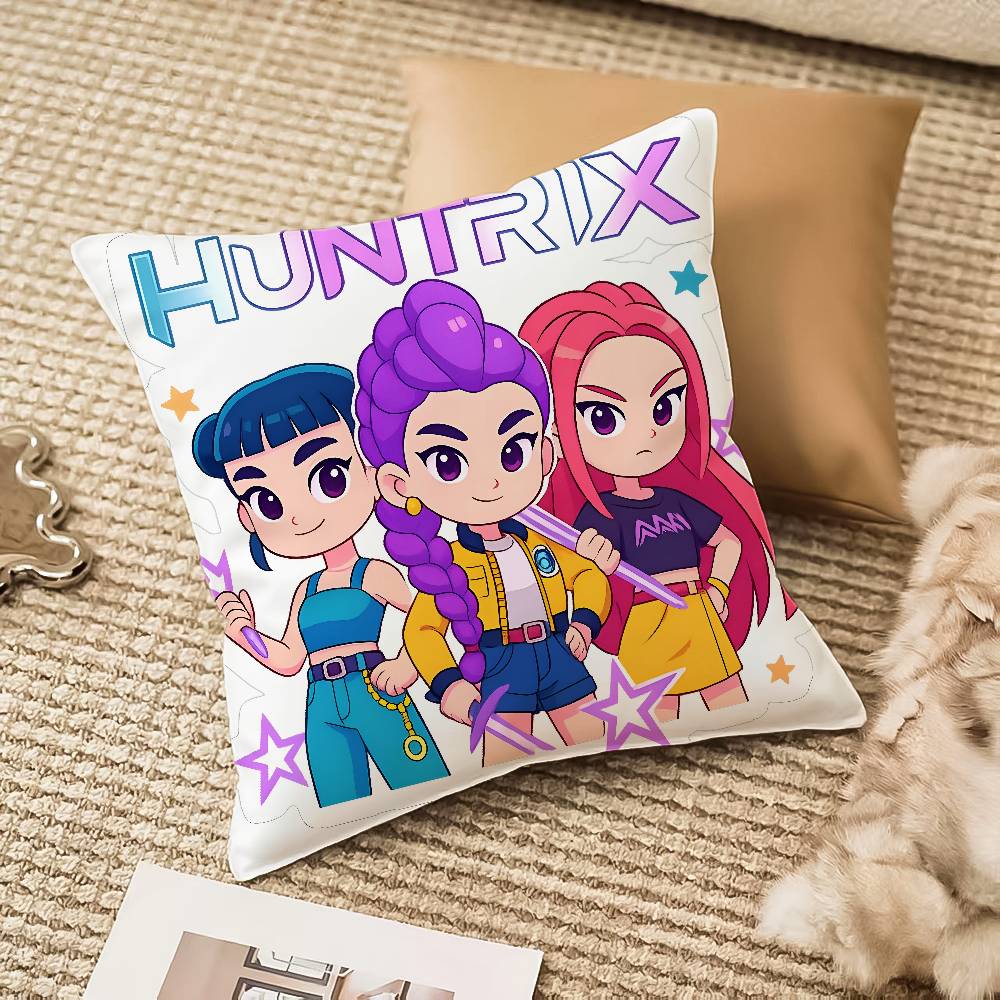 K-Kpop Demon Hunters Pillow Case Anti-Dustmite Invisible Zipper Sofa Bed