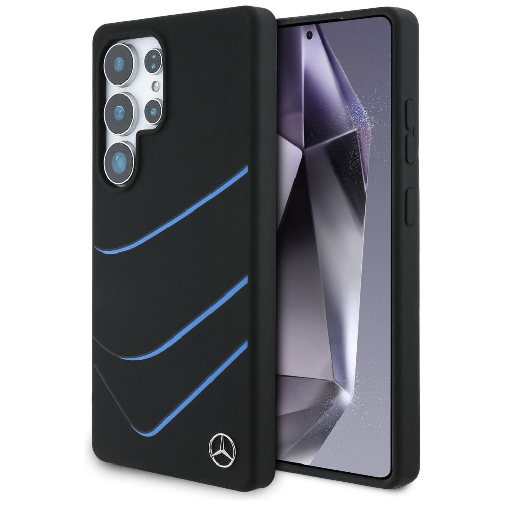 Mercedes Case Silicone Contrasted Curves Magsafe For Samsung Galaxy S25 Ultra Black