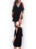 2026 Spring/Summer Plus Size Off-Shoulder V-Neck Sequin Chiffon Dress