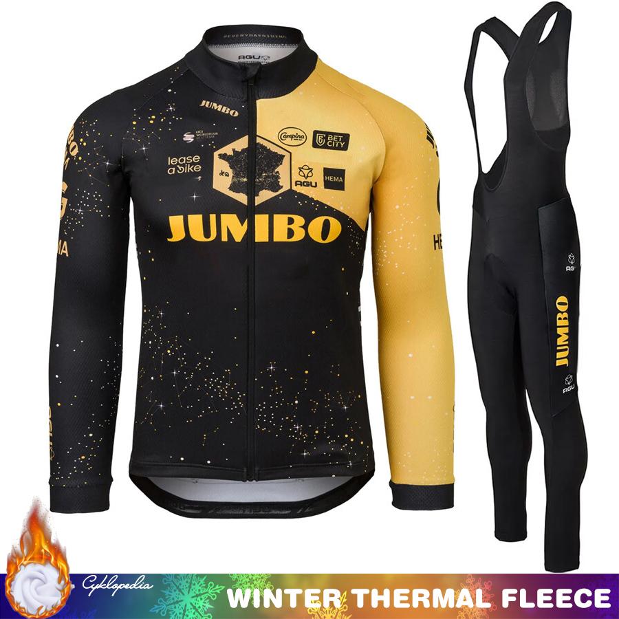 Herrcykelkläder Vinter Termisk Fleece Cykelbyxor JUMBO Man Set Tröja Kläder Cykeldräkt Herroutfit 2026 Byxor Cykel