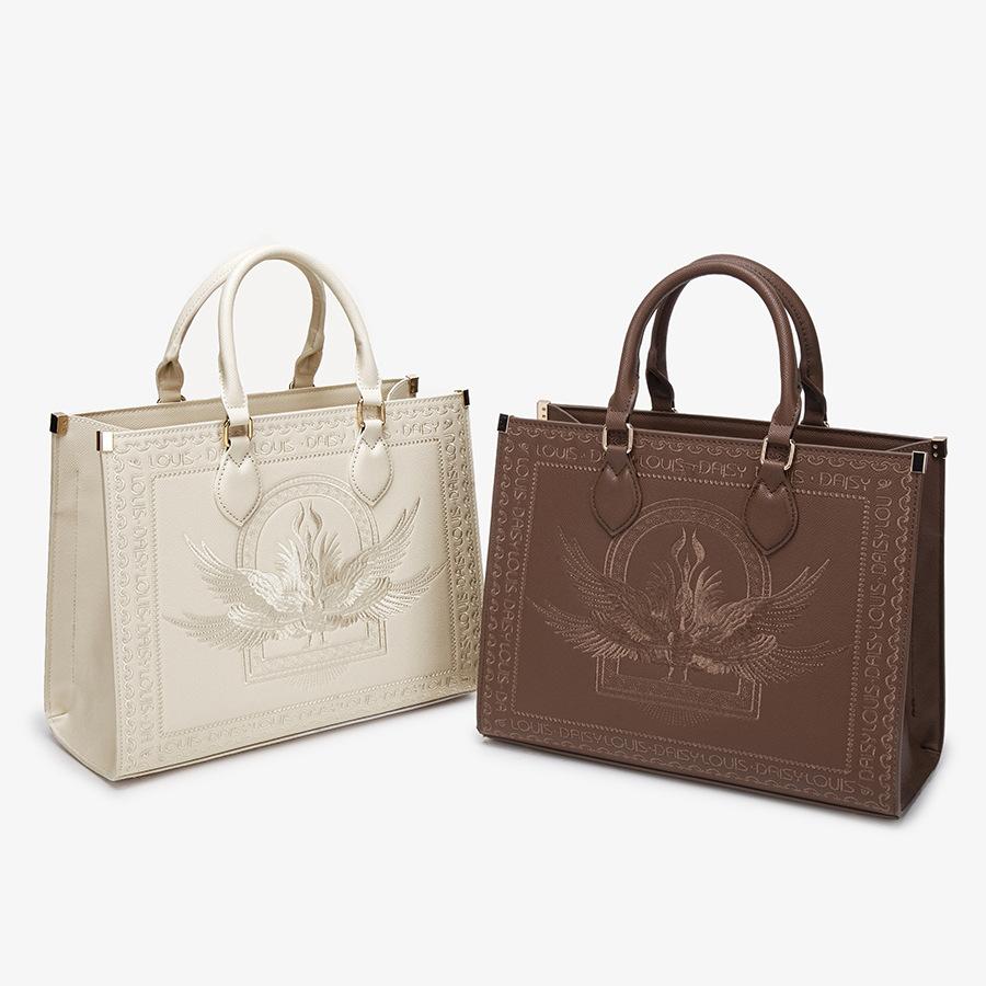 Handtasche Damen Frühling und Sommer Großes Volumen Premium-Gefühl Pendler One Shoulder Crossbody Nationaler Stil Bestickte Tragetasche