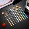 European Style Colorful Glass Long Handle Tea Spoons