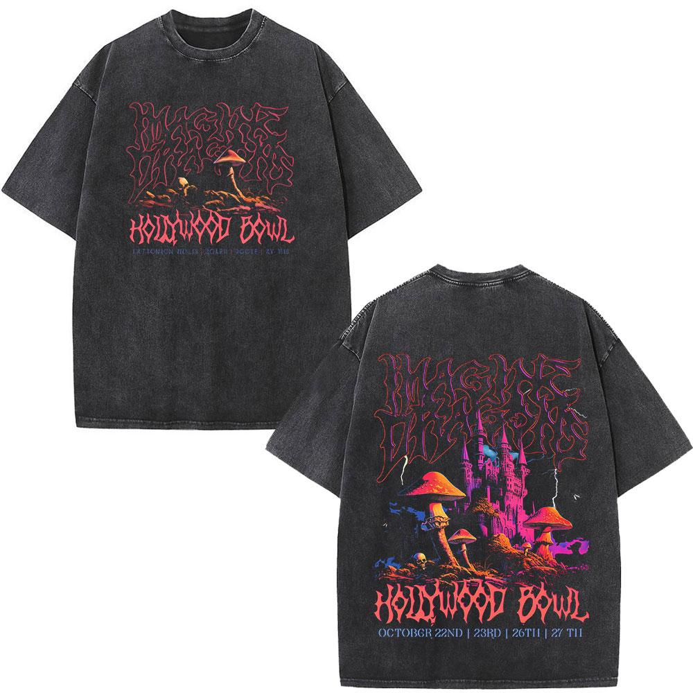 Imagine Dragons Loom World Tour Vintage Washed T Shirt Rock Band Tshirt Unisex Women Aesthetic Trendy Cotton Short Sleeve T Shirt