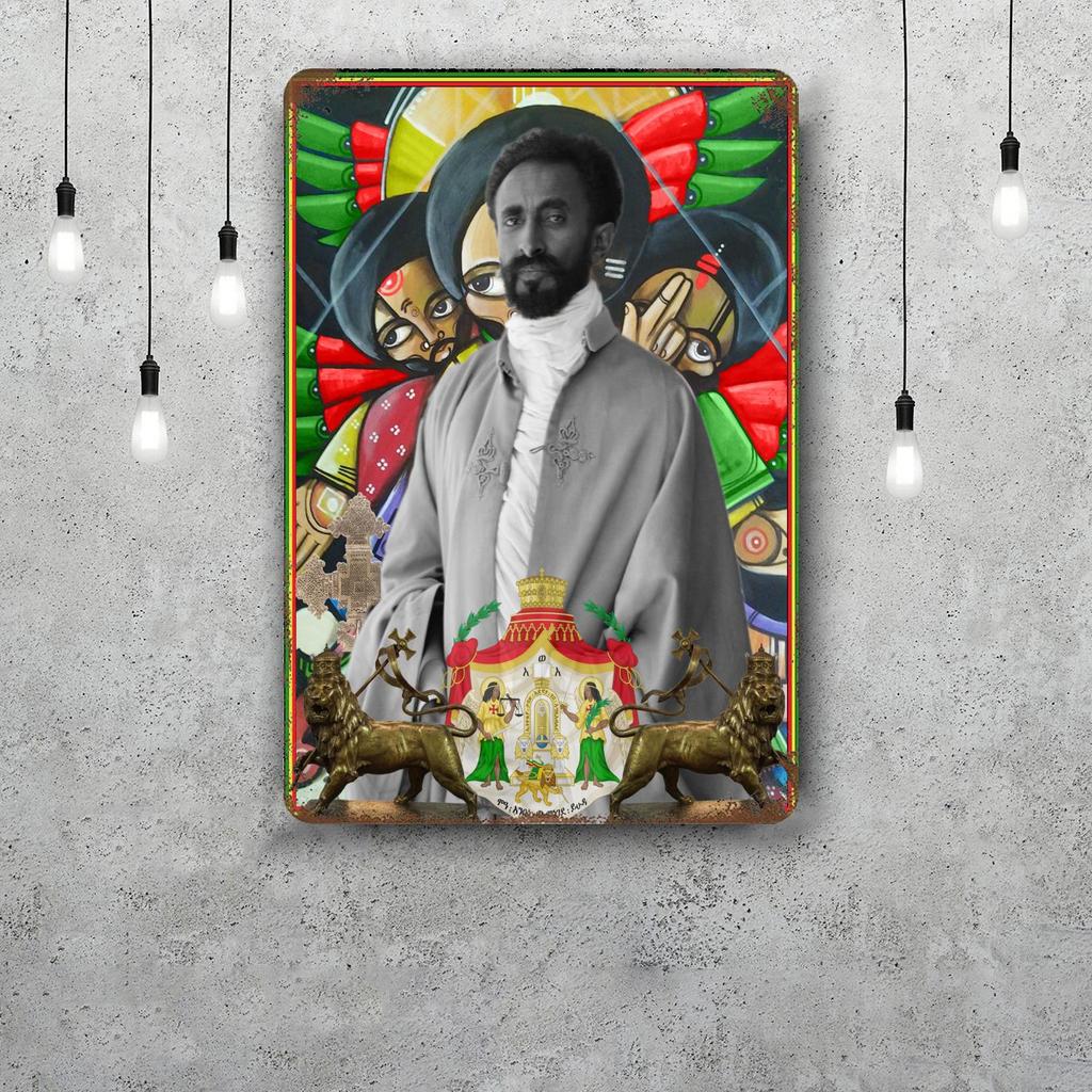 Haile Selassie Classic Poster Rusty Metal Plaque Retro Decorative Plate Bar Man Cave Garage Club Metal Sign Wall Decoration