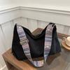 Corduroy Bag Female Student Commuter Bag Wide Shoulder Strap Stylish Large Capacity One Shoulder Messenger Tote Bag