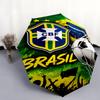 1 PC Automatic Folding Umbrella - Brazil National Football Team Pattern, Portable & Foldable Design with 8 Ribs, Christmas Birthday Gifts