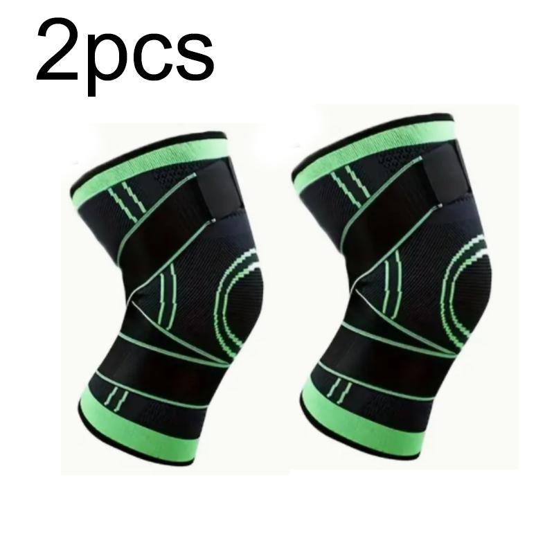 Joelheiras esportivas pressurizadas elásticas, suporte para joelho, fitness, basquete, vôlei, protetor de articulações, 1 ou 2 peças
