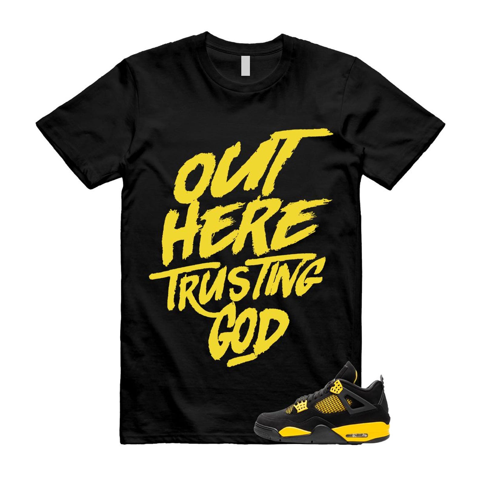 4 Thunder Tour Yellow Black T Shirt Match TG S