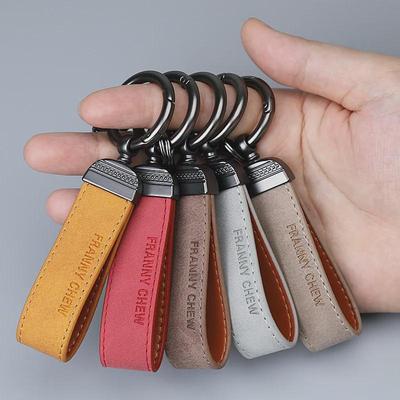 Echter Leder-Schlüsselanhänger mit Metallring - Unisex Logo-Geschenk