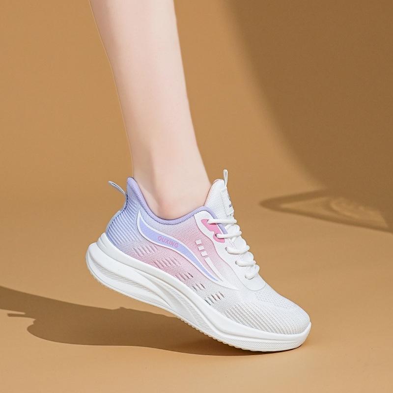 Women's Gradient Knit Sneakers Spring Lightweight Platform Athletic Shoes for Students,Breathable Casual Running Shoes