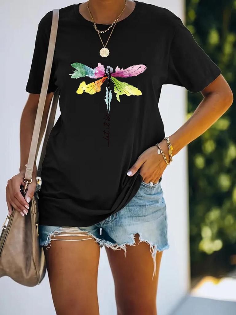 2024 Women's Short Sleeve Dragonfly Top