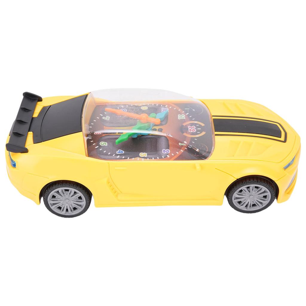 Electric Universal Clock Racing Car Colorful Light Music Small Yellow Toy Car for Boys