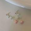 Diamond Drip Oil Flower Pearl Pendant Earrings Fashion Versatile Earrings Sweet Niche Premium Earrings Women