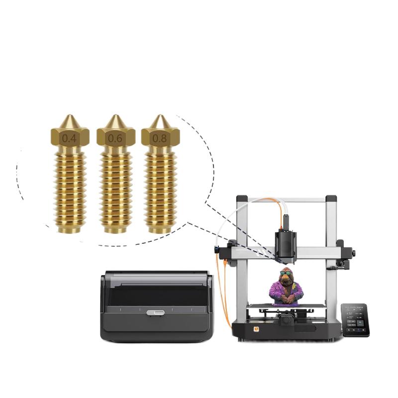 1Pc Anycubic Kobra 3 Nozzle Print Head Brass Hardened Steel 3D Printer Nozzles 0.4mm 0.8mm 1mm 3D Printed Accessories