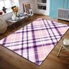 Pink and Purple Plaid Pattern Rug Non-slip Rug Suitable for Living Room and Bedroom Sofas