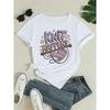 European Size Women'S Casual Knit Happens Graphic T-Shirt - White Short Sleeve Crew Neck with Colorful Yarn & Heart Design