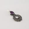 Amethyst Gemstone 925 Sterling Silver Handmade Jewelry Designer Pendant 1.8" For Your Love CP-45-2