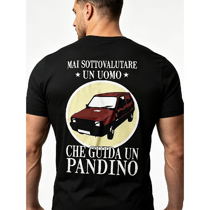 Pandino Men'S T-Shirt Driver Fun Shirt Gift Idea Panda Car Outdoor Leisure Wear, Breathable T-Shirt