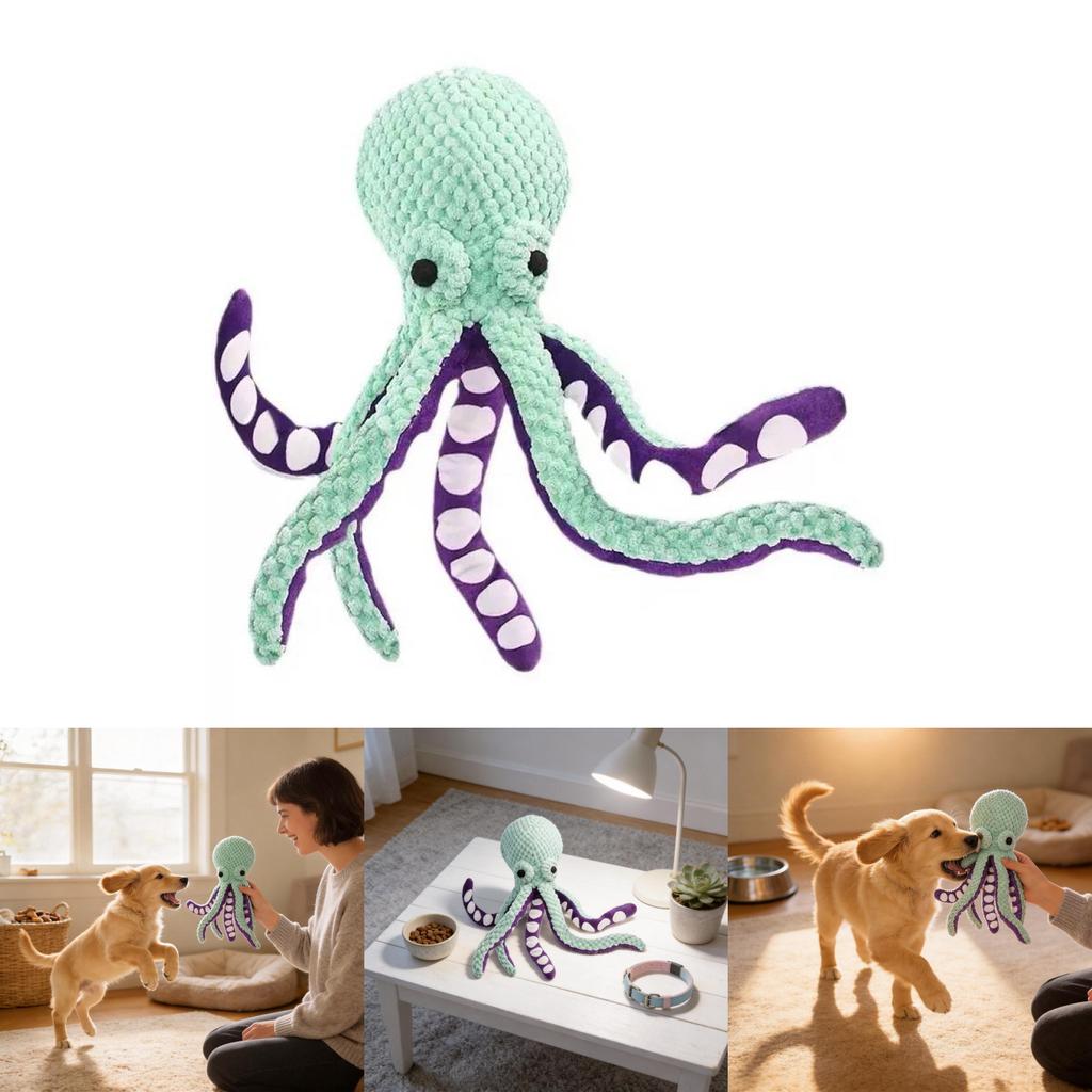 Pluche Octopus Knaagspeeltje Met Geluid Voor Hondentraining En Tandgezondheid