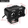 LED Motorcycle Driving Fog Spot Light Auxiliary Lamp White+Amber