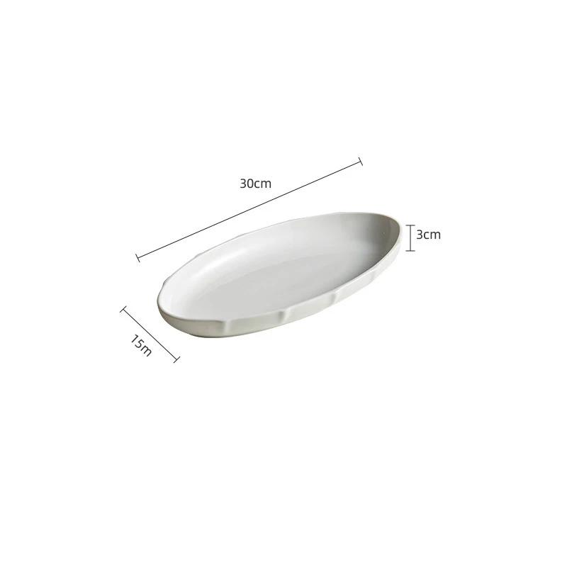 Steamed Fish Plate Japanese Large Ceramic Dish Baking BBQ Disc Western Pizza Steak Pasta Tray Dessert Cake Snack Platter