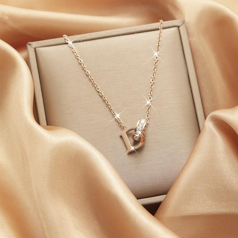 Luxury Shiny Stainless Steel 18k Gold Zircon Heart Butterfly Pendant Necklace Women Boutique Pearl Flower Leaf Necklace for Gift