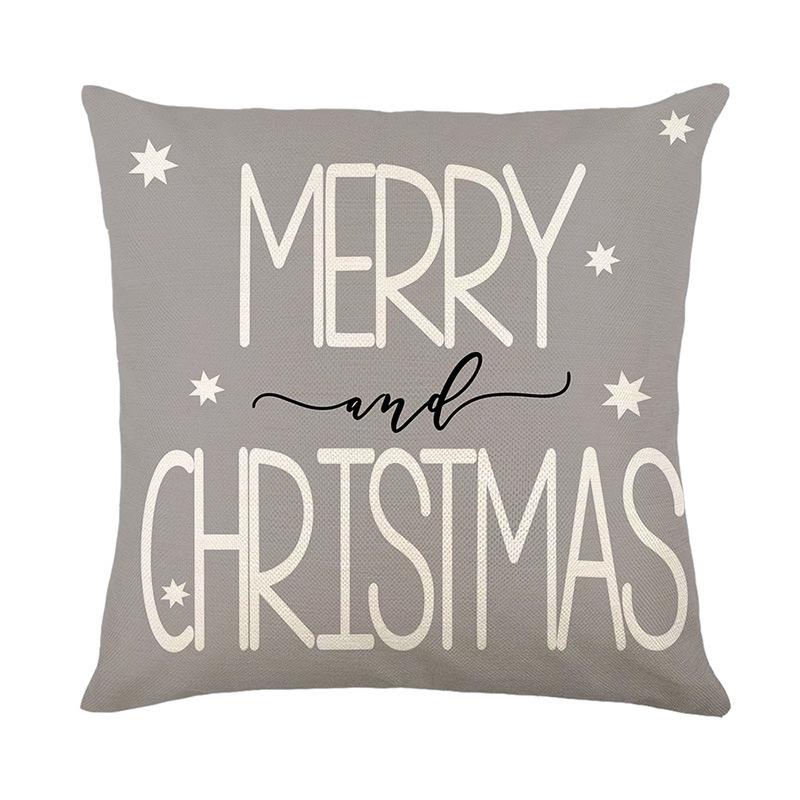

1pc Grey Cushion Cover Dwarf Snowman Printed Durable Cover 2025 New for Home Ornament Xmas New Year Christmas Decoration 45x45cm