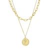 Influencer Chic Gold Multi-Layer Coin Necklace: Versatile Clavicle Choker with Detachable Luxury