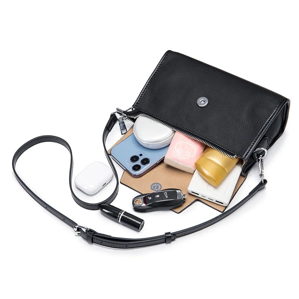 Real Leather Fashionable Women's Bag, High-end Handbag New Commuting Shoulder Bag, Women's Niche Crossbody Bag, Small Square Bag