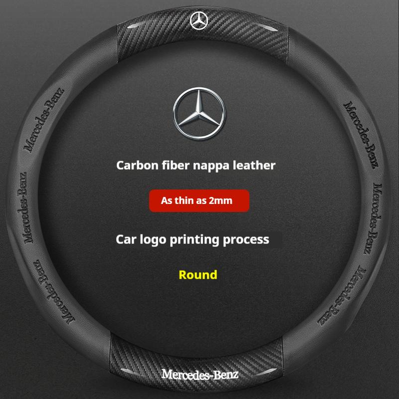 

Горячая Автомобильная Наклейка Автомобильная Противоскользящая Кожаная Накладка на Руль из Углеродного Волокна Для Mercedes-Benz A B C E S V R-Класса C43 CLA GLA GLB GLC