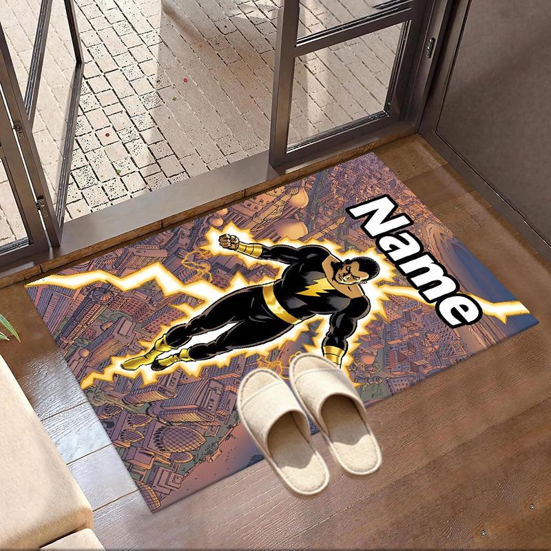 Custom Name Personalized Black Adam Print Carpet, Versatile Home Decor Rug, for Playroom, Apartment, Balcony, Entryway, Hallway Gift