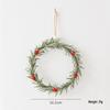 Red Berry Pine Wreath Decoration with Small Christmas Tree for Home Display