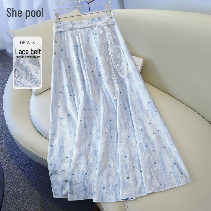 

Жаккардовая юбка-миди А-силуэта с высокой талией и цветочным узором XL