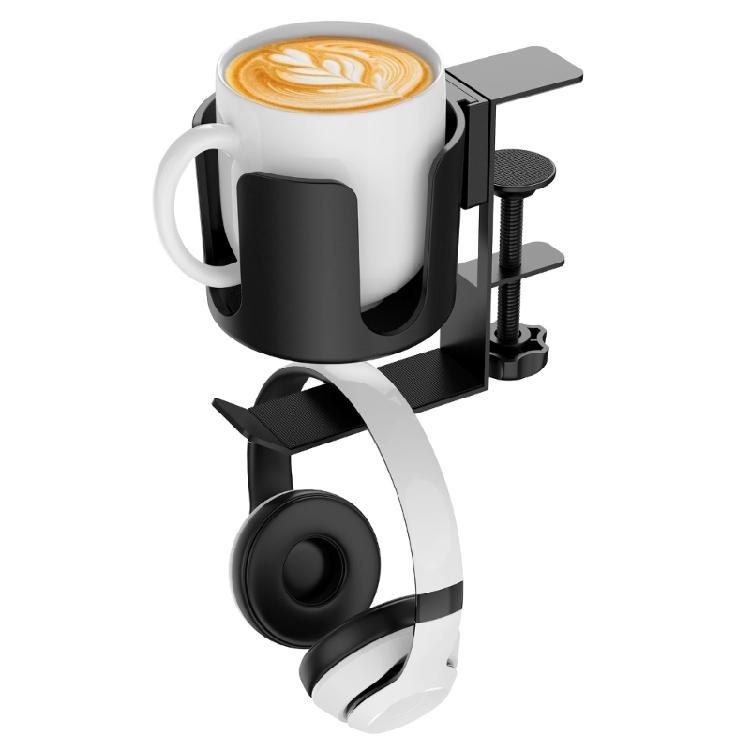 Not Tool Desk Cup Holder With Headphone Hook Organizers Space Efficient Clamp Design For Home Office Environment