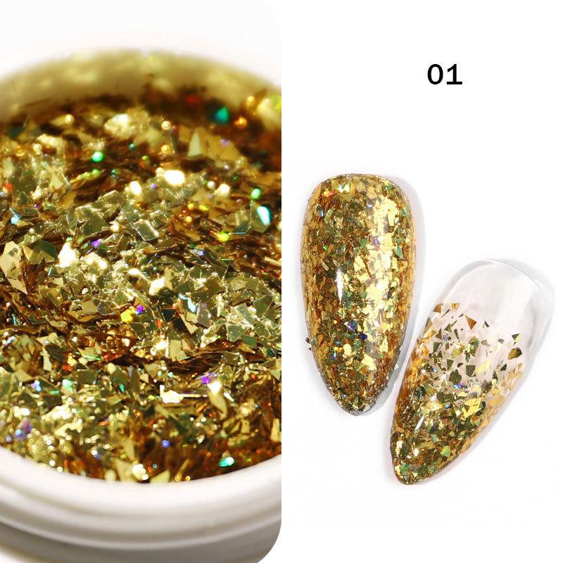 6 Pcs/Set Glitter Flakes Irregular Aluminum Foil Sequins For Nails Chrome Powder Winter Manicure Nail Art Decorations