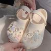 Iridescent Crystal Bear-Rabbit Clog Buckle: Cute Detachable Cartoon Shoe Decoration