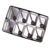 Condiment Caddy Server with 8 Containers Serving Tray Platter with 8 Spoons for Bar Accessories Fruit Salad Party