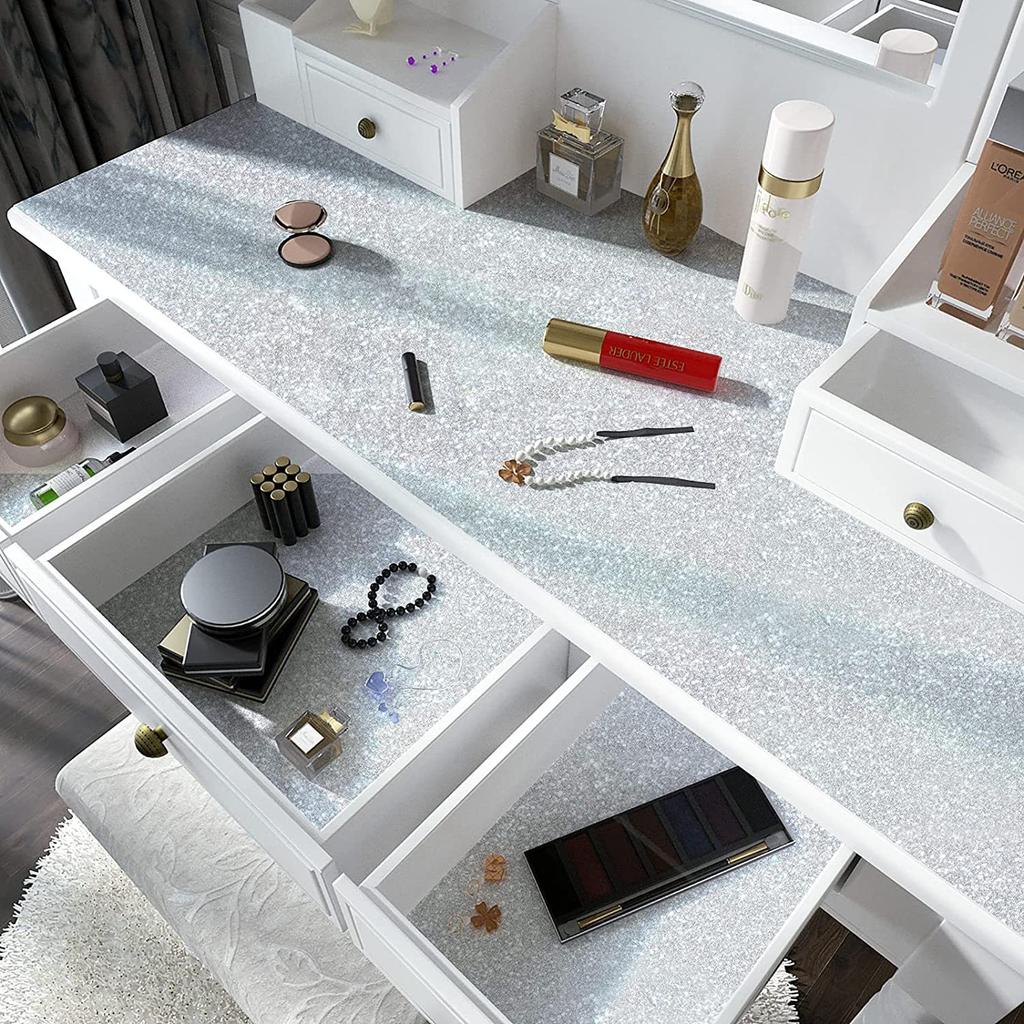 Silver Gift Wrapping Paper Bedroom Dining Room Background Wall Moisture-Proof Furniture Renovation Self-Adhesive Wall Cover