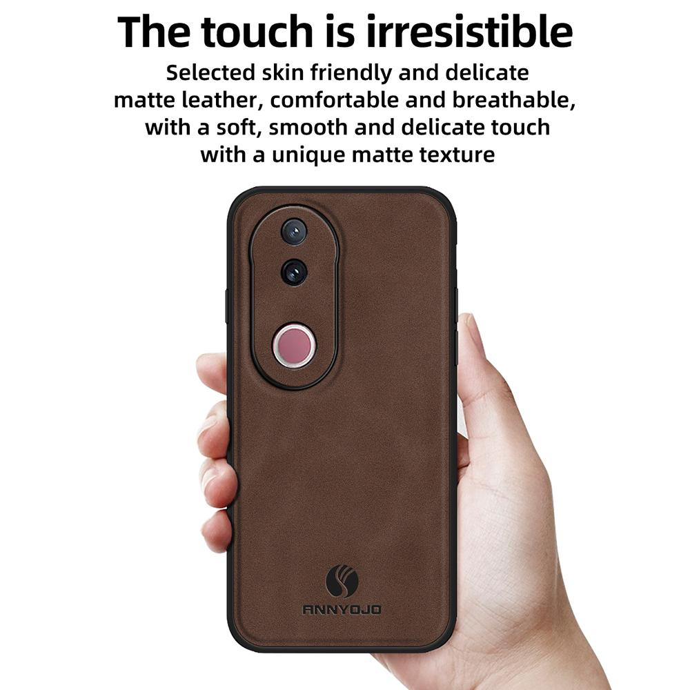 

ANNYOJO For vivo V50 5G Case PU Leather+PC+TPU Anti Drop Phone Back Cover Grey
