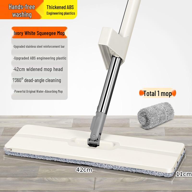 Large Hands-Free Wet & Dry Flat Mop with Squeegee