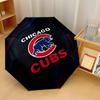 Chicago Cubs Print Auto 8?Ribs Folding Umbrella Wind Resistant Lightweight Automatic Umbrella For Daily Travel