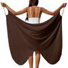 Women's Solid Beach Cover Up Cross Strap Wrap Dress for Swimsuit Lightweight Bathing Suit Outerwear for Vacation Resort
